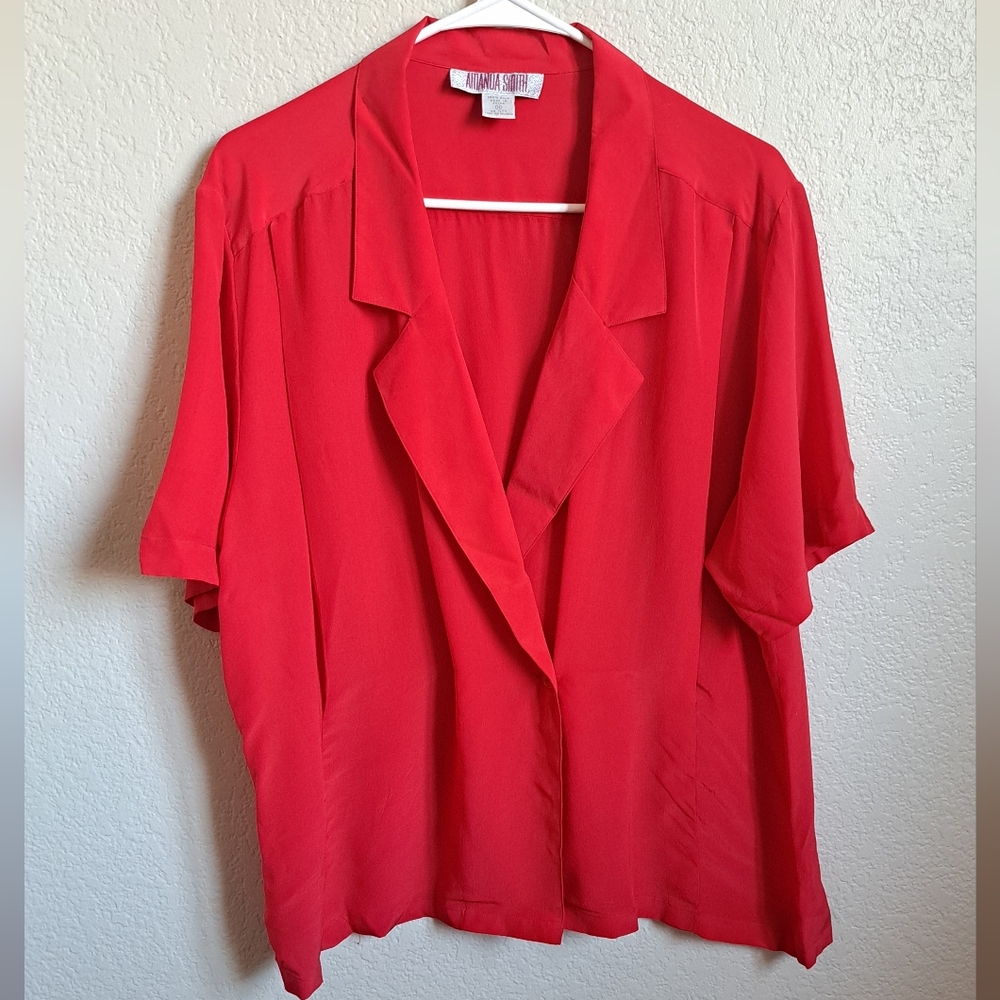 Amanda Smith Red Short Sleeve Blouse